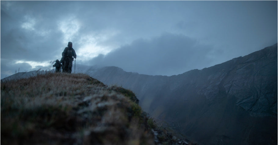 Two people in a high view of mountain