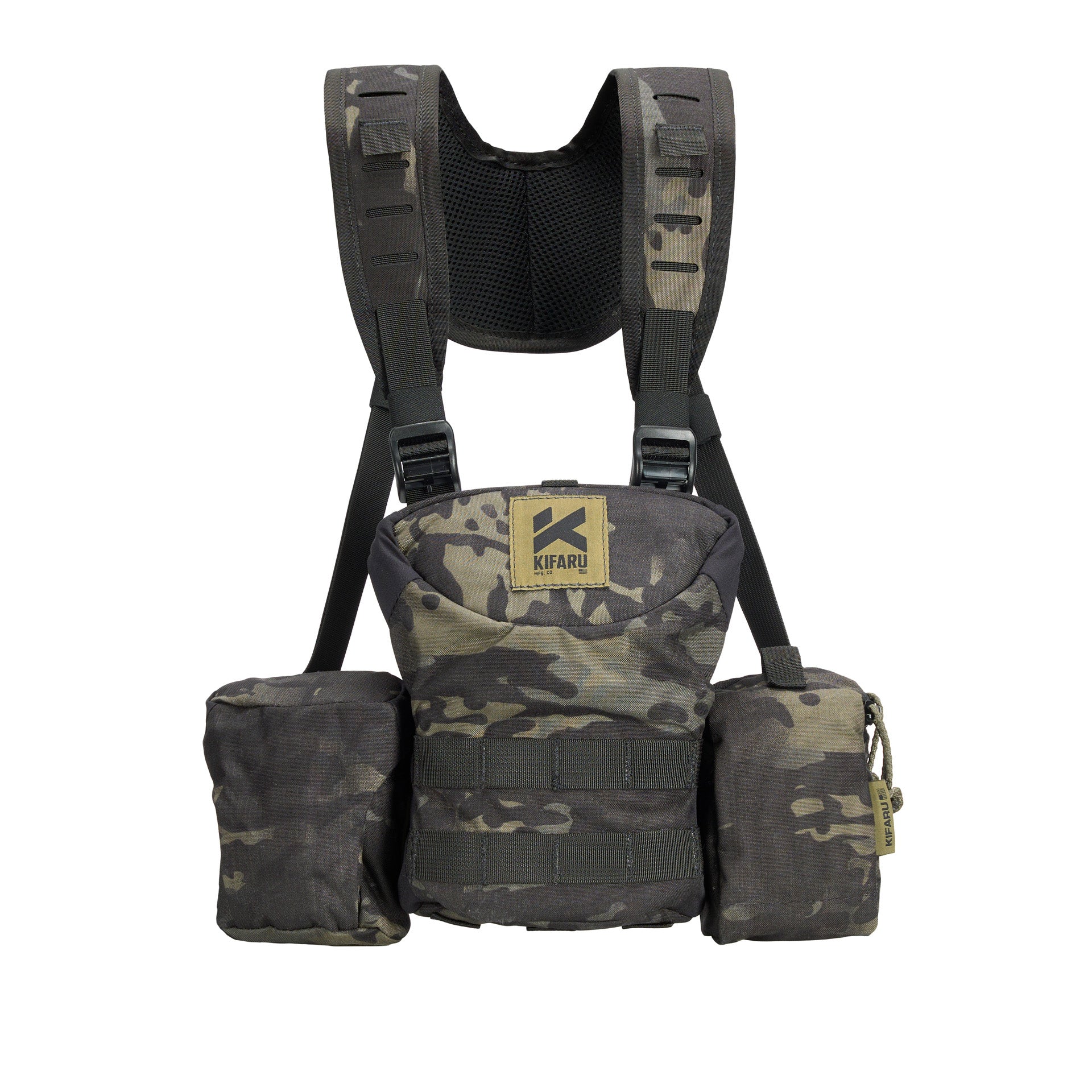 MDSTOP Binocular Chest Harness - Hunting Bino Pack With Rangefinder Pouch & Rain Cover (Camo)